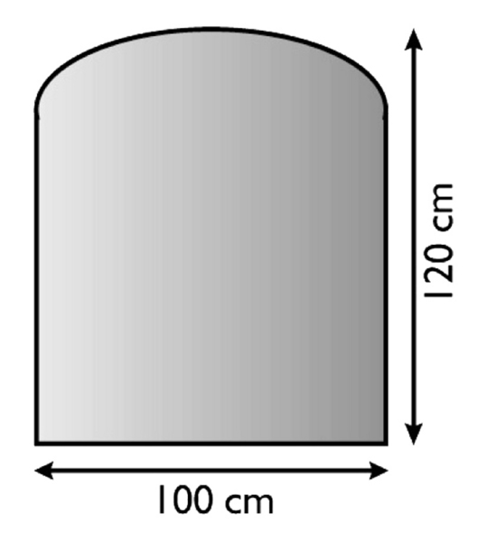 SKL - sklo pod kamna 8mm s fazetou 100x110 cm